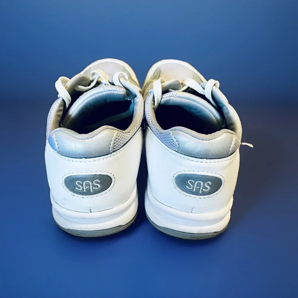 SAS Tour Mesh Women's Size 9.5 W Tripad Comfort Shoes White Silver Leather USA
